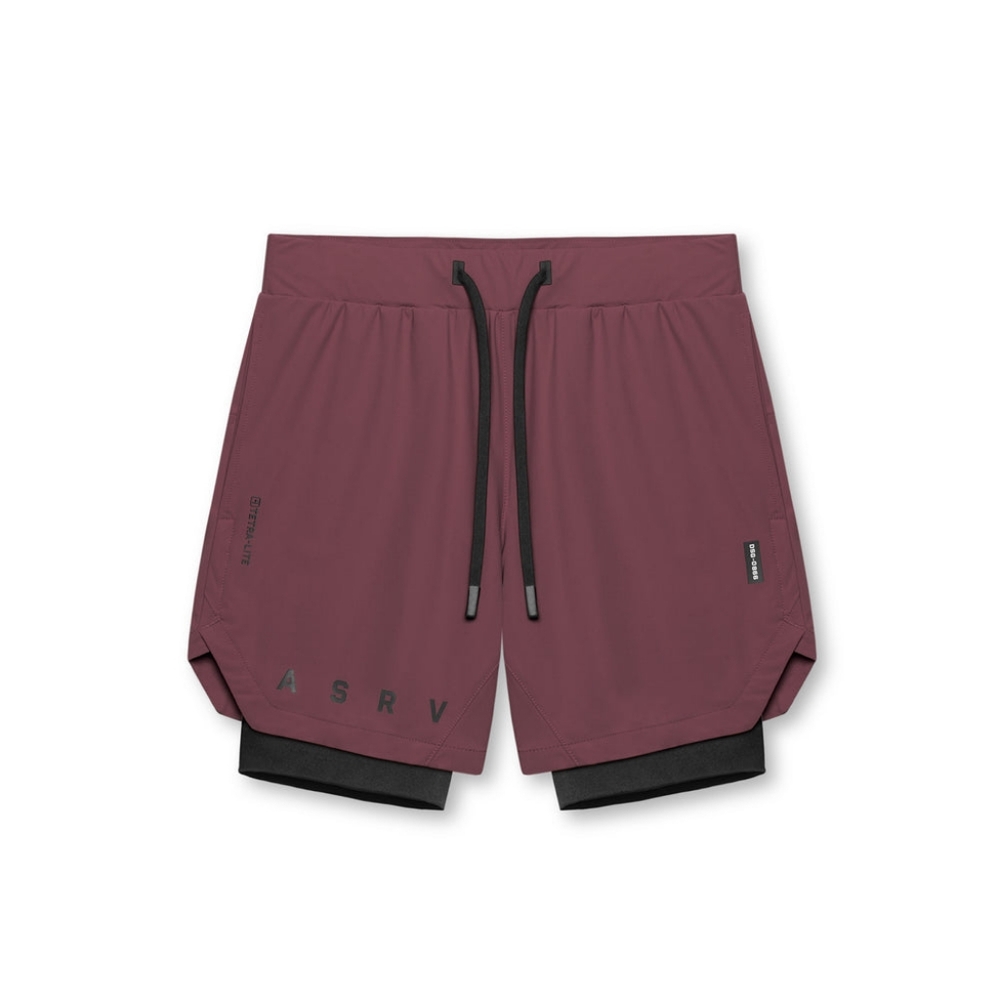 ASRV 0866. TETRA-LITE™ 7" LINER SHORT - PLUM "ASRV"/BLACK XL